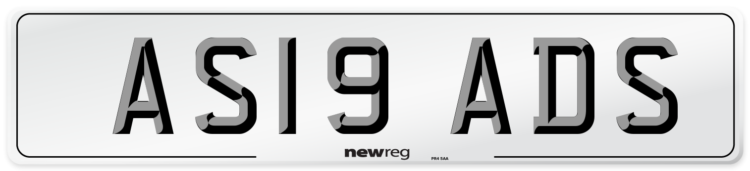 AS19 ADS Number Plate from New Reg